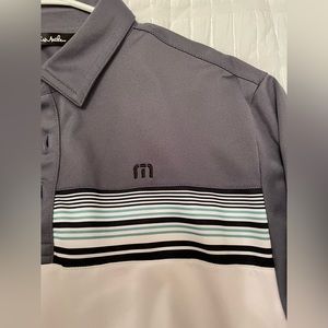 Travis Mathew Gray and White Polo Shirt